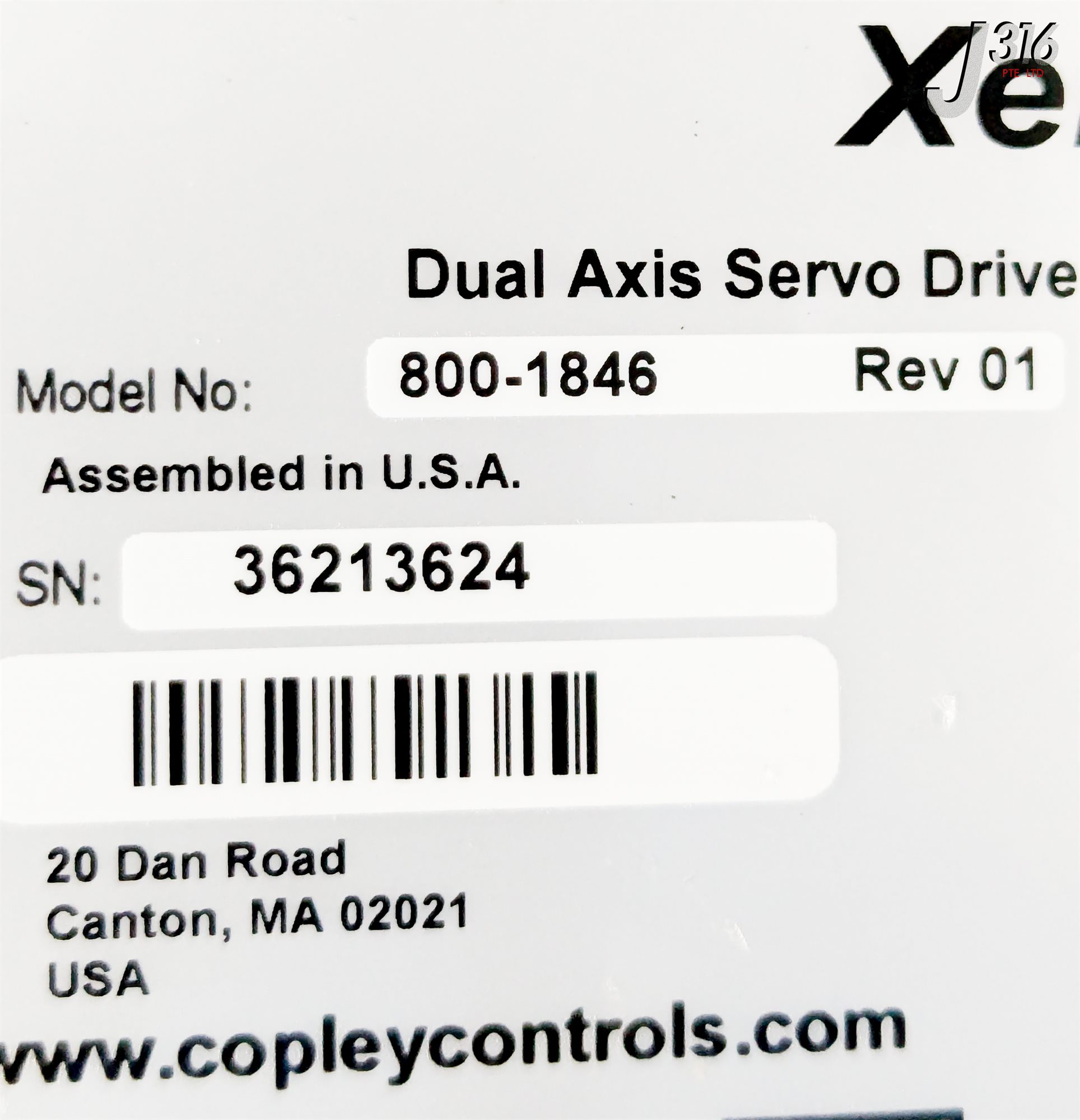37011 COPLEY CONTROLS DUAL AXIS SERVO DRIVE XENUS PLUS, AMAT 1080